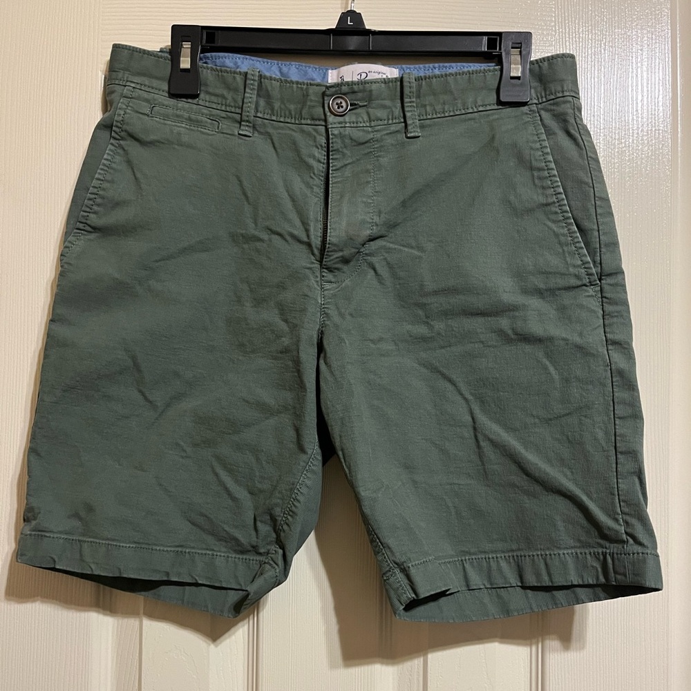 Original Penguin Olive Green Flat Front Shorts